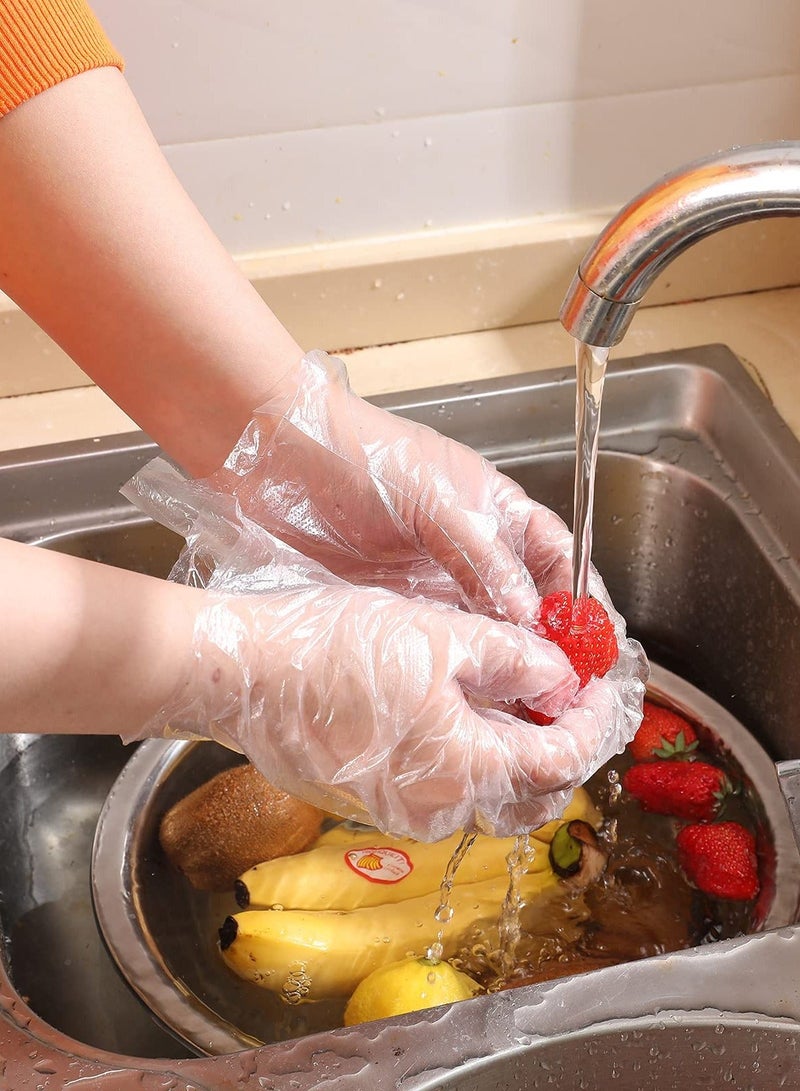 Disposable Food Prep Gloves - 500PCS Plastic Food Safe Disposable Gloves, Food Handling, One Size Fits Most