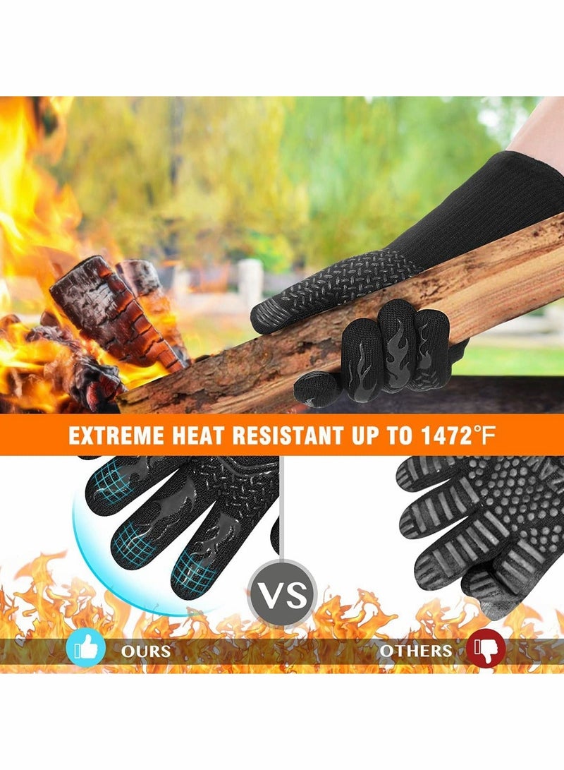 Long Silicone Oven Mitts Washable BBQ Grill Gloves Heat Resistant