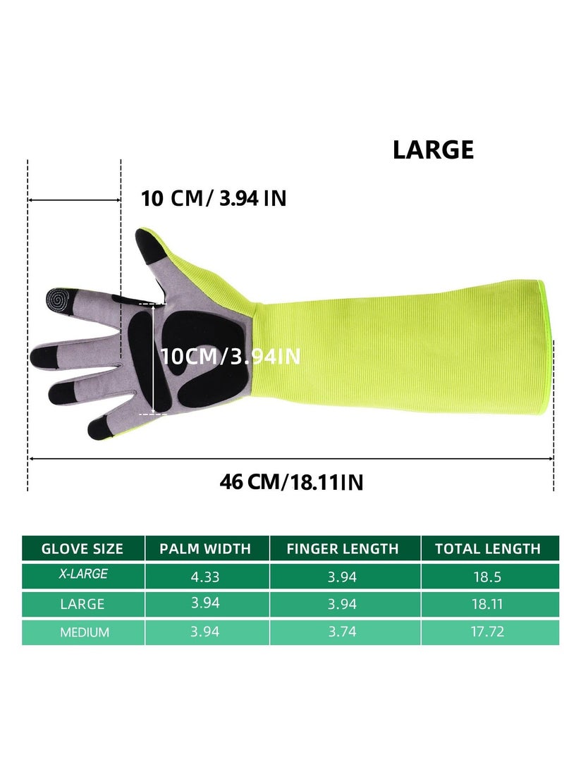 Gardening Gloves - Thorn-Proof Work Gloves Puncture-Proof, Long Sleeve, Hardy, Safety Work Gloves for Men and Women, Firm Grip (L)