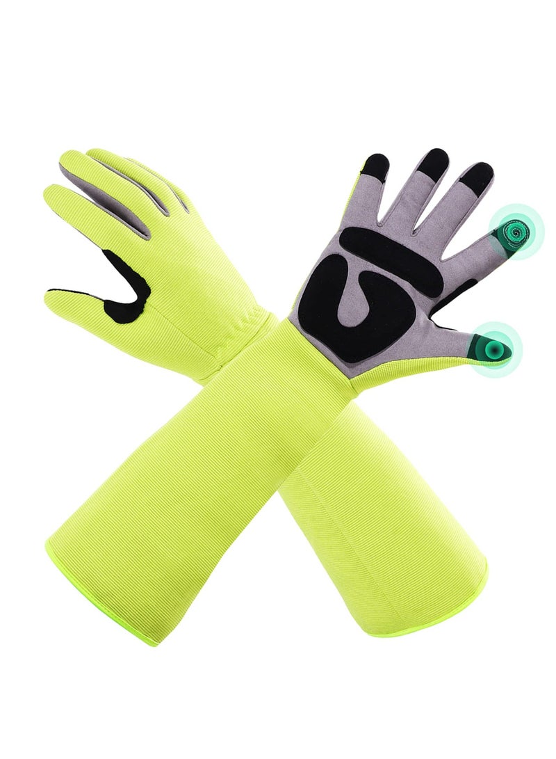 Gardening Gloves - Thorn-Proof Work Gloves Puncture-Proof, Long Sleeve, Hardy, Safety Work Gloves for Men and Women, Firm Grip (L)