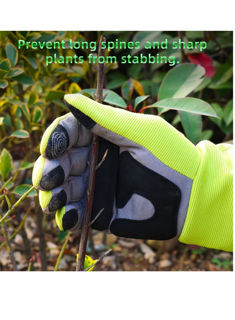 Gardening Gloves - Thorn-Proof Work Gloves Puncture-Proof, Long Sleeve, Hardy, Safety Work Gloves for Men and Women, Firm Grip (L)