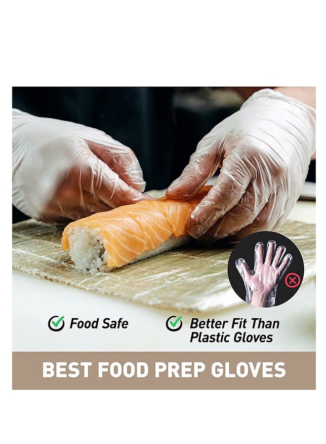 Vinyl Clear Disposable Gloves, 4 Mil, Powder-Free, Smooth, Non-Sterile, Case of 5 Boxes (100 Pieces x 5 Packs)