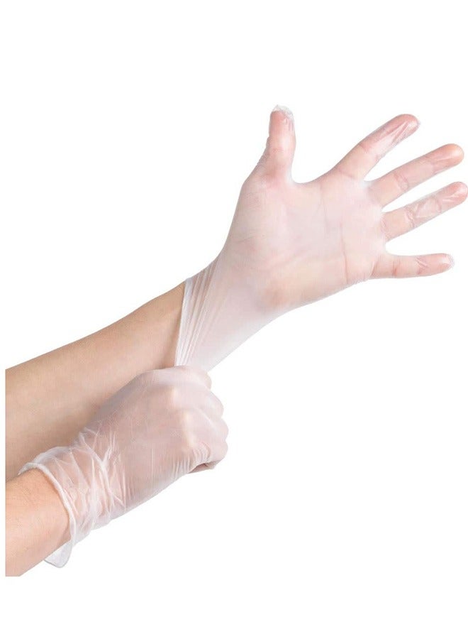 Vinyl Clear Disposable Gloves, 4 Mil, Powder-Free, Smooth, Non-Sterile, Case of 5 Boxes (100 Pieces x 5 Packs)