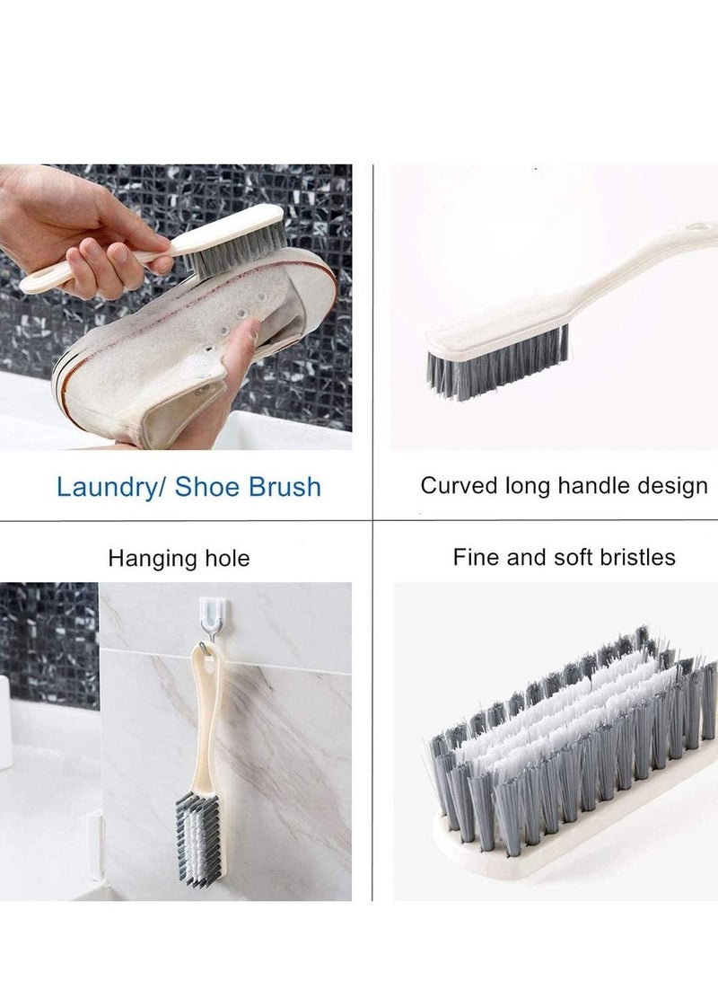 Dish Brush Steel Ball Pot Kitchen Crevice Cleaning with Scraper Bathroom Scrub 5PCS Handle Brushes