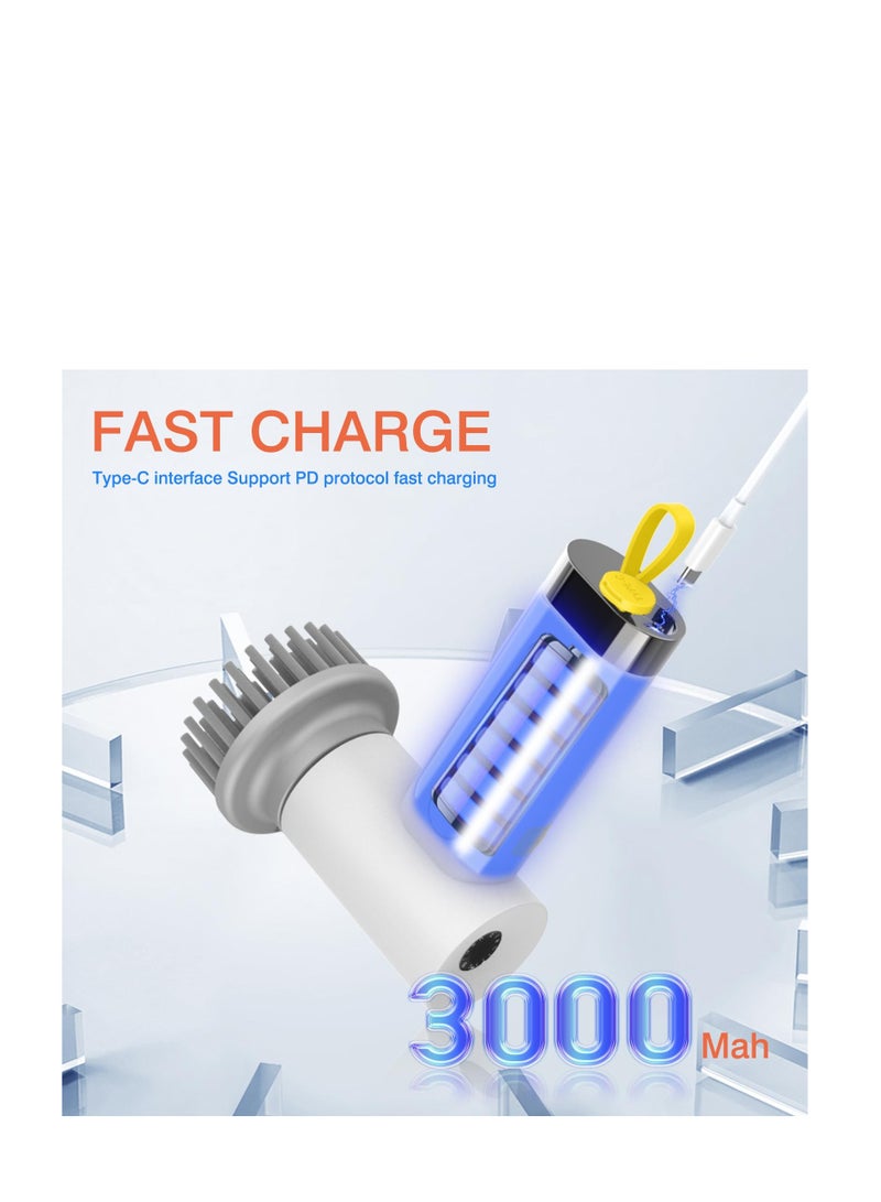 Electric Rotating Scrubber, Cordless Electric Cleaning Brush, Handheld Power Shower Scrubber, with 4 Replaceable Cleaning Brush Heads for Cleaning Bathrooms, Floors, Tiles, Sinks, Windows, Walls