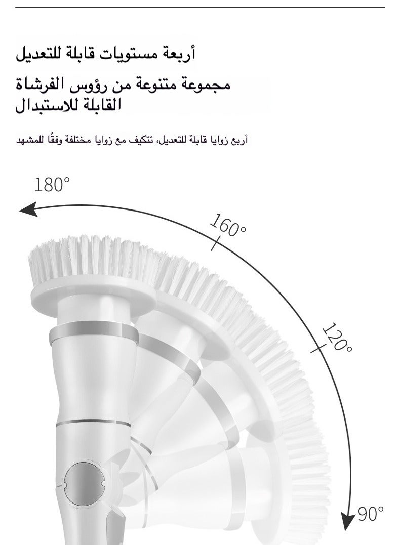 Electric Spin Scrubber Rechargeable Cleaning Brush | Cordless Power Scrubber with 8 Replaceable Brush Heads for Tile, Sink, Window, Floor, Tub, and Car Cleaning