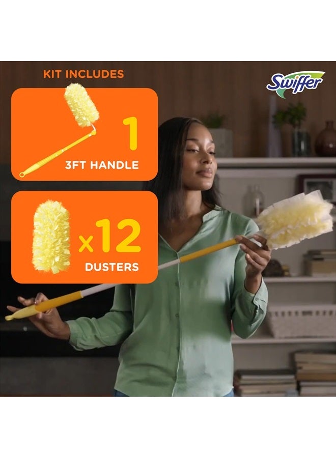 Dusters Heavy Duty Extender Handle Starter Kit (1 Handle, 12 Dusters)