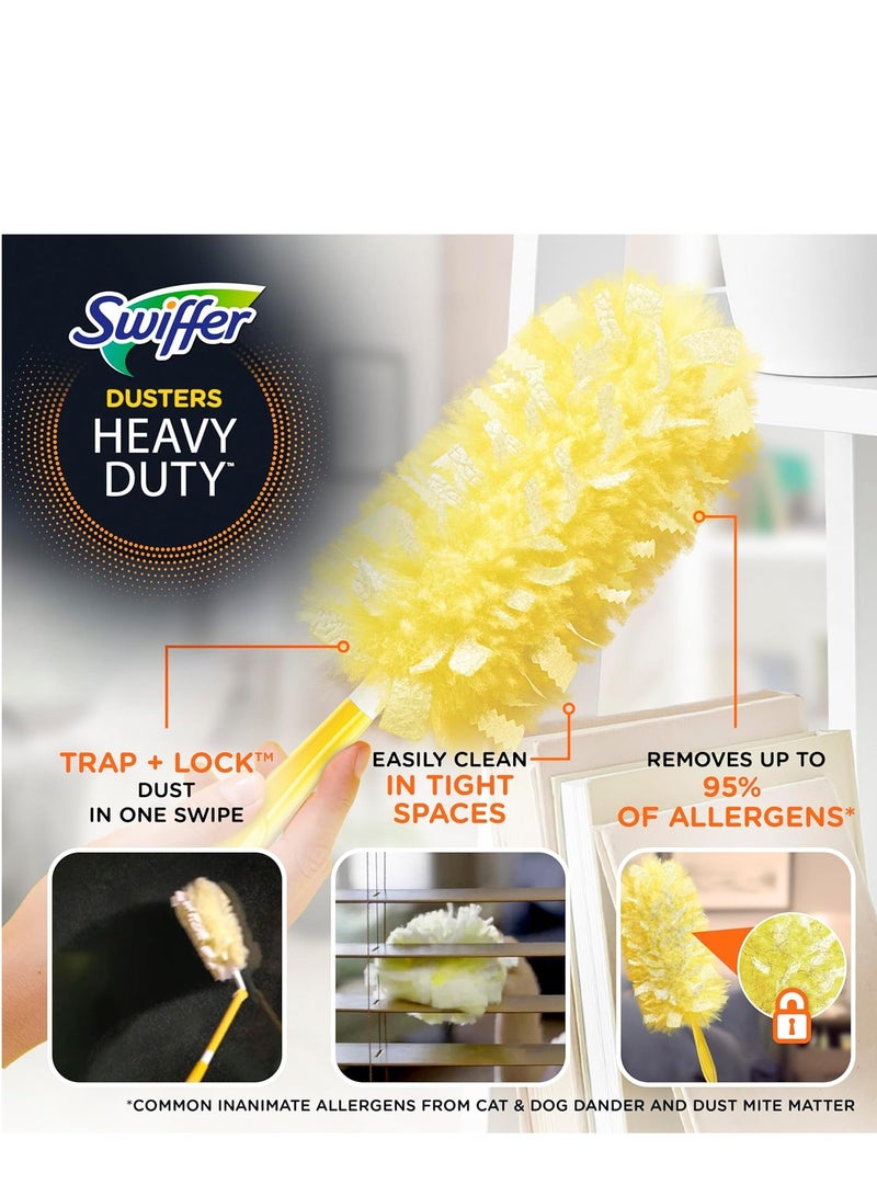 Swiffer Dusters Heavy Duty Multi-Surface Duster Refills for Cleaning, Unscented, 11 Count
