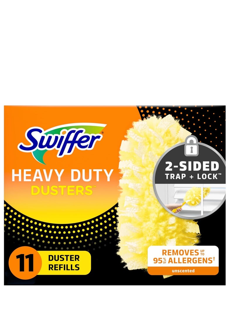 Swiffer Dusters Heavy Duty Multi-Surface Duster Refills for Cleaning, Unscented, 11 Count