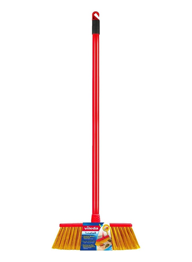 Floor Broom With Trapezoidal Shape Rough Stick Surfaces, Garbage Sweeping Resistant To External Factors Easy To Clean Multicolour 33 × 6 × 140cm