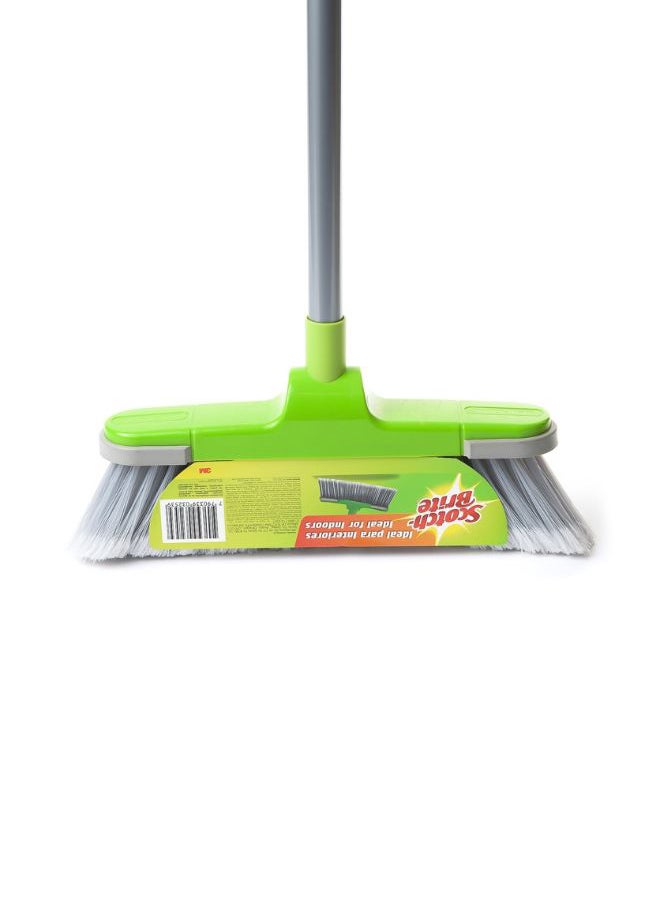 Indoor Broom With Protective Bumper Green