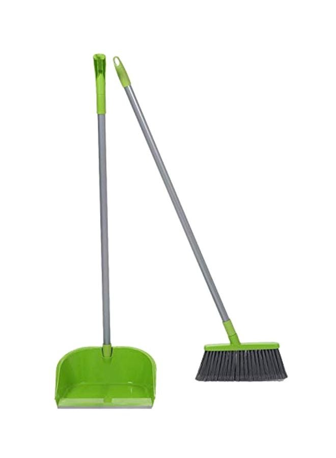 Dustpan With Long Handle Broom Green/Grey