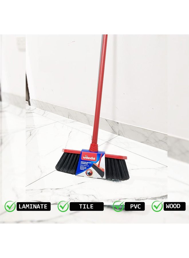 Standard Indoor Floor Cleaner Broom with Stick, All Types Of Floors - Lightweight 140 Cm