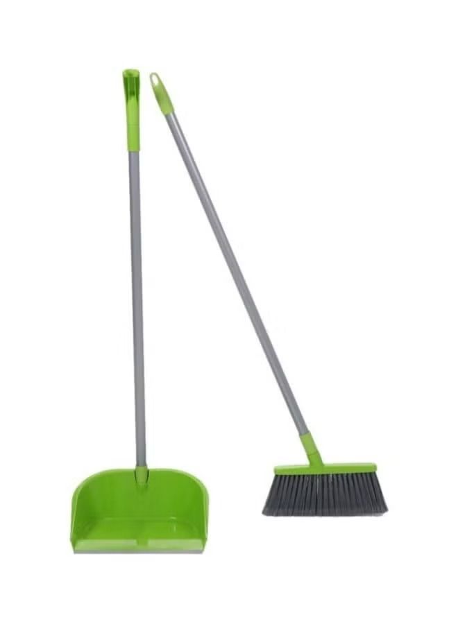 2-Piece Broom And Dustpan Set Green/Grey