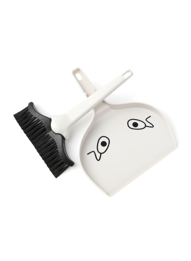 Small Table Broom and Dustpan Set, Mini Dust Pan with Brush Set Cute Hand Dustpan Table Top Brush Table Crumb Sweeper Broom for Desktop Keyboard Sweep Cars Pet Nest Home Sofa Kitchen