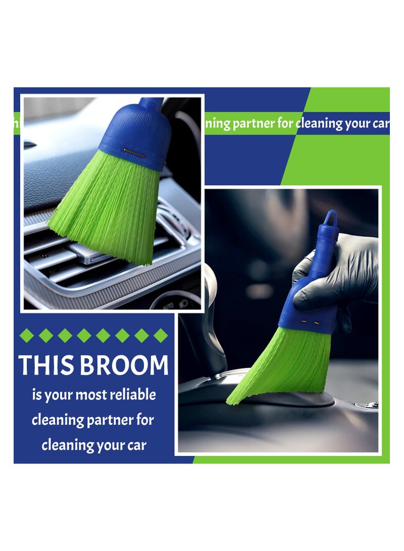 2 Pcs Whisk Broom Poly Fiber Handheld Brush, Short Handle Hand Broom for Multi Surface Sweeping, Small Hand Broom Brush for  Cleaning Inddoor Porches Floors Decks Driveways Dirt Dust