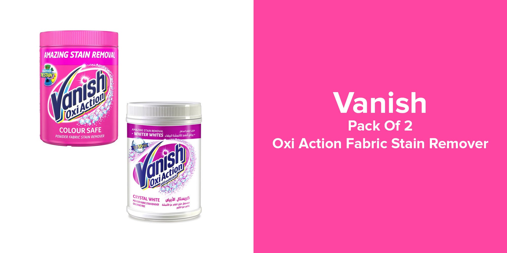 Oxi Action Fabric Stain Remover White 500+450g Pack of 2