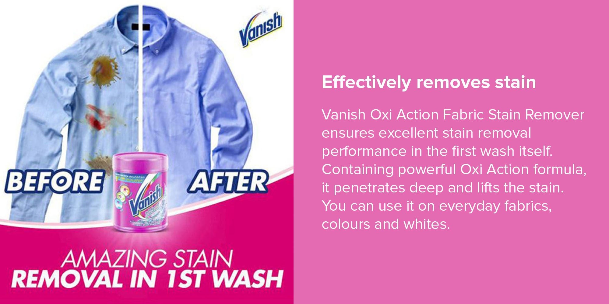 Pack Of Oxi Action Fabric Stain Remover Big Bottle(1000), Small Bottle(500)grams