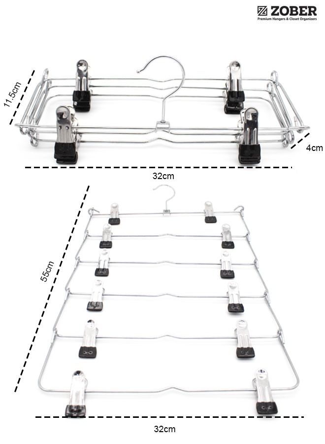 6 Layer Stainless Steel Metal Clip Pants Hanger