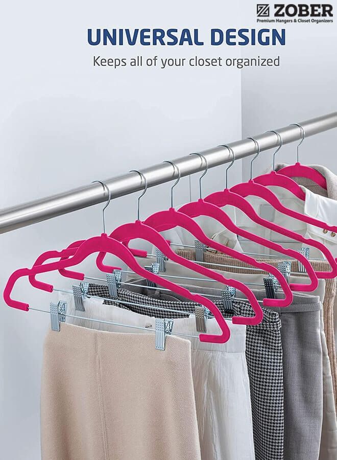 20 Pack Premium Velvet Skirt Hangers with metal clips