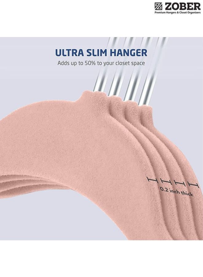 Zuber Luxury Velvet Hanger with Silver Clips, 20 Pack