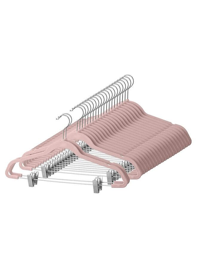 Zuber Luxury Velvet Hanger with Silver Clips, 20 Pack