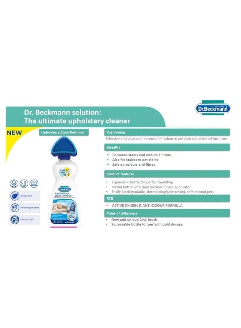 2-In-1 Upholstery Stain Remover W/ Brush 400 ML