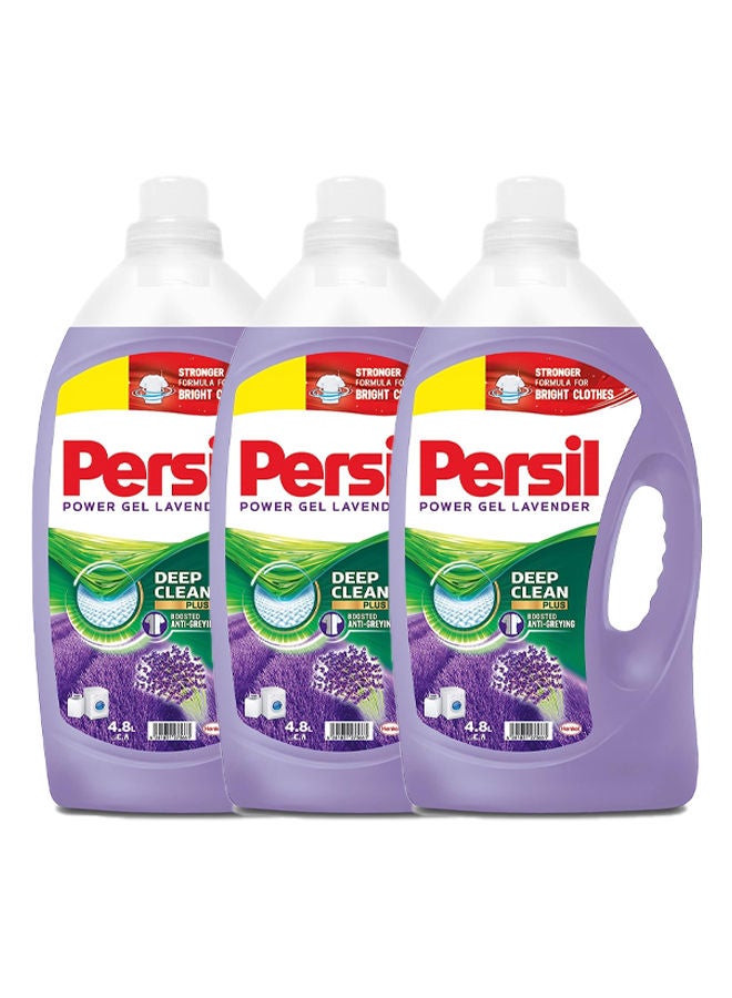 Power Gel Liquid Laundry Detergent with Deep Clean Technology Lavender 4.8L Pack of 3