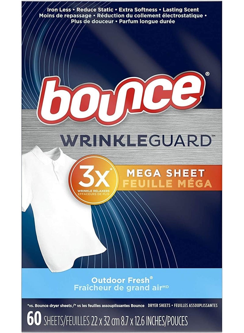 Wrinkle Guard Mega Dryer Sheets 60