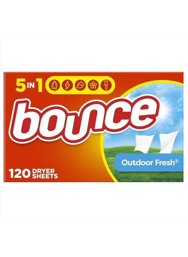 Dryer Sheets Laundry Fabric Softener, Outdoor Fresh Scent, 120 Count