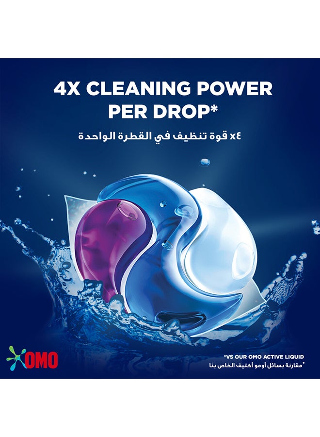 3-in-1 Power Capsules With Touch Of Comfort For 4x Cleaning Power 28 Pods Blue 728grams