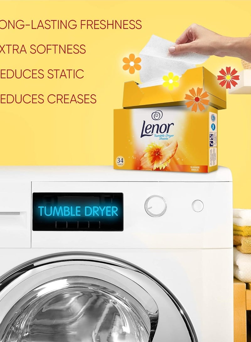 Lenor Tumble Dryer Sheets Summer Breeze 34 S