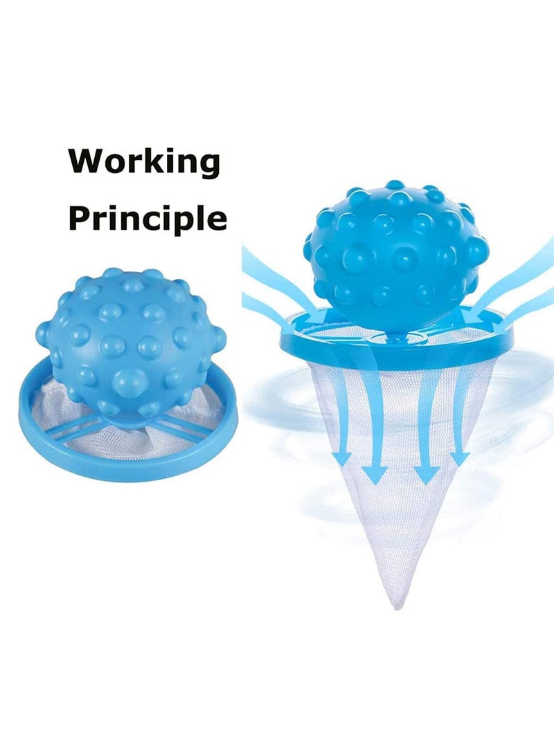 Reusable Washing Machine Floating Lint Mesh Bag, Floating Pet Hair Lint Mesh Remover, Washing Machine Lint Traps, Hair Filter Net Pouch Washer Hair Catcher for Household Tool 6Pcs