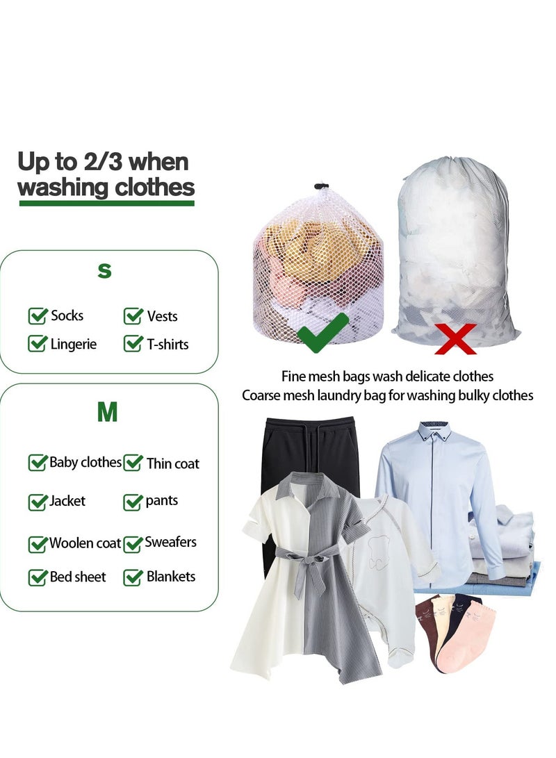 2 Packs Laundry Bags Mesh Wash Bags Mesh Laundry Bag Travel Laundry Bags, College Laundry Bag, Drawstring Design Wash Bags for Blouse Baby Clothes Underwear Dirty Clothes Package