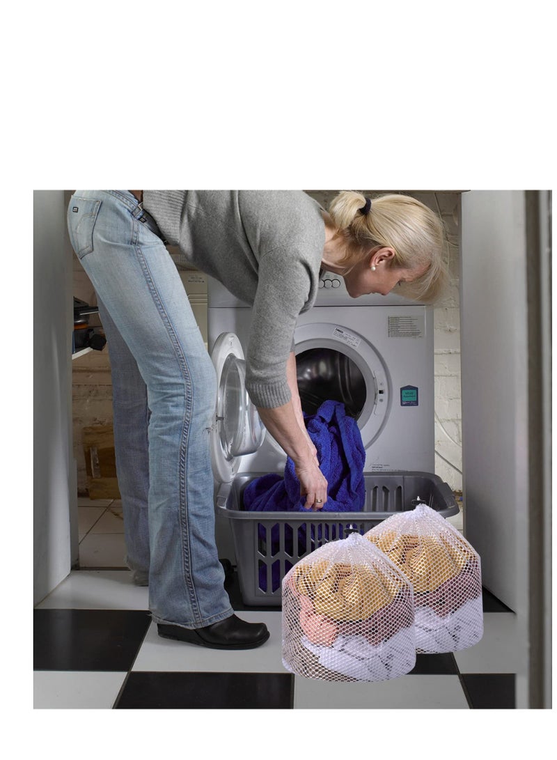 2 Packs Laundry Bags Mesh Wash Bags Mesh Laundry Bag Travel Laundry Bags, College Laundry Bag, Drawstring Design Wash Bags for Blouse Baby Clothes Underwear Dirty Clothes Package