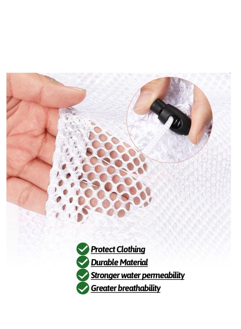 2 Packs Laundry Bags Mesh Wash Bags Mesh Laundry Bag Travel Laundry Bags, College Laundry Bag, Drawstring Design Wash Bags for Blouse Baby Clothes Underwear Dirty Clothes Package