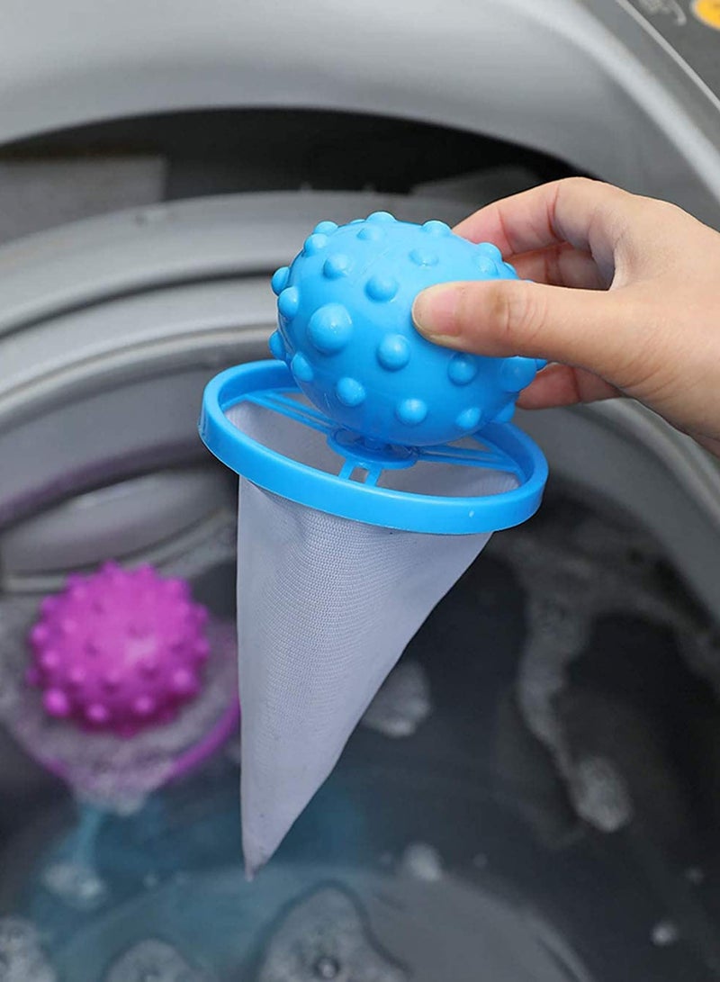 Reusable Washing Machine Floating Lint Mesh Bag, Floating Pet Hair Lint Mesh Remover, Washing Machine Lint Traps, Hair Filter Net Pouch Washer Hair Catcher for Household Tool 6Pcs