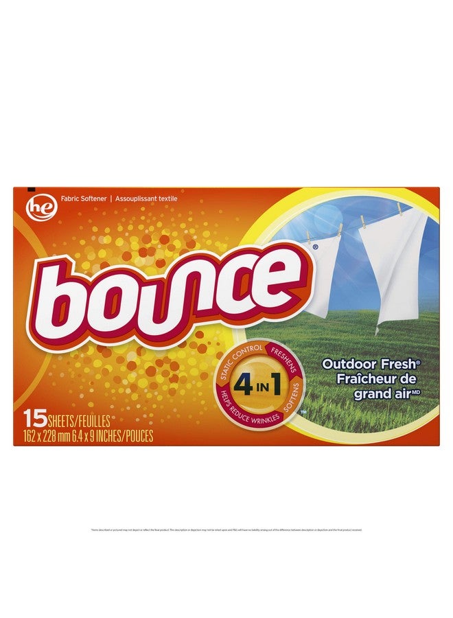 Outdoor Fresh Scented Fabric Softener Dryer Sheets, 15 Count