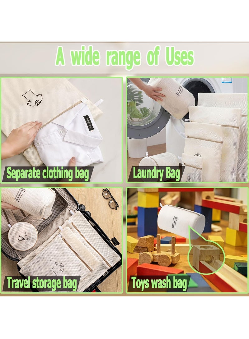 Durable Double Layer Mesh Laundry Bags, Reusable Washing Bags for Tops, Skirts, Trousers, Socks, Underwear and Bras, Perfect for Washing Machines