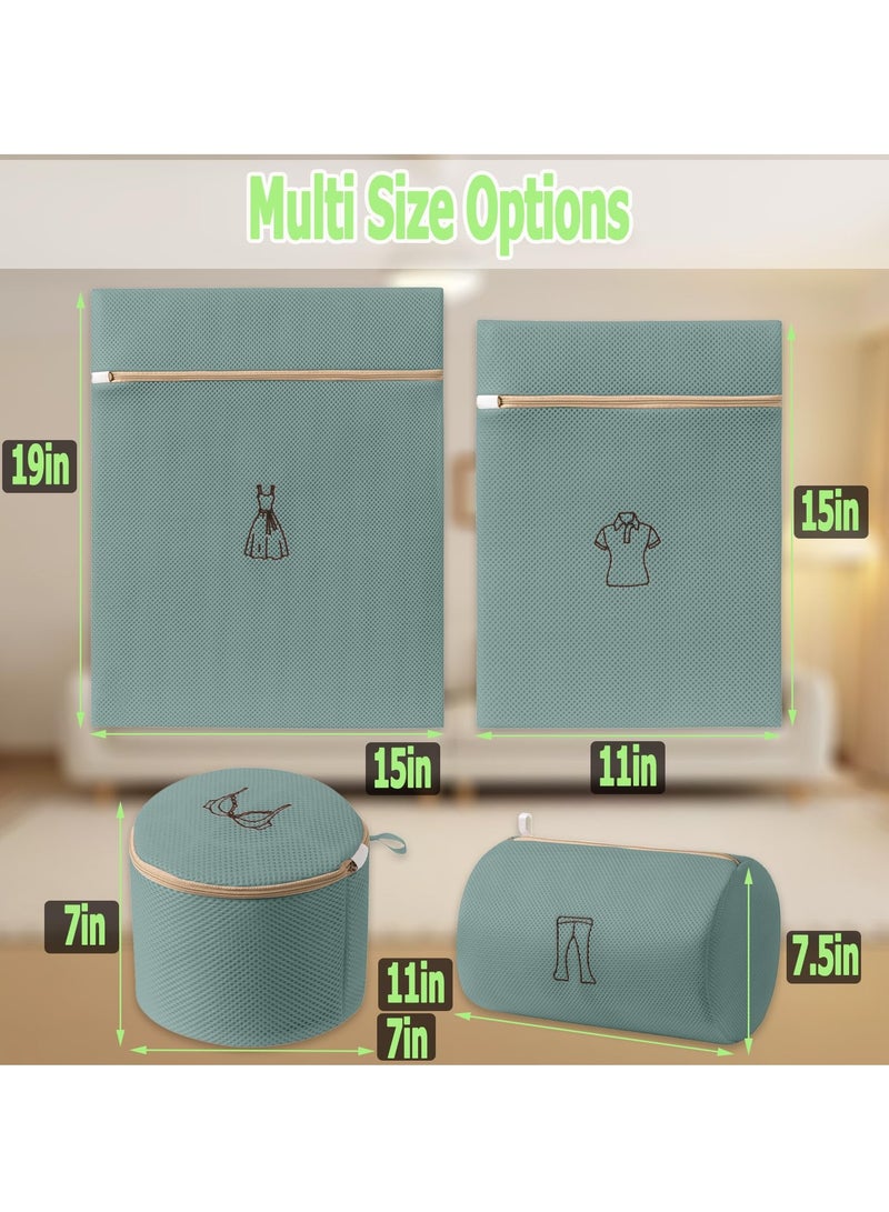 Durable Double Layer Mesh Laundry Bags, Reusable Washing Bags for Tops, Skirts, Trousers, Socks, Underwear and Bras, Perfect for Washing Machines