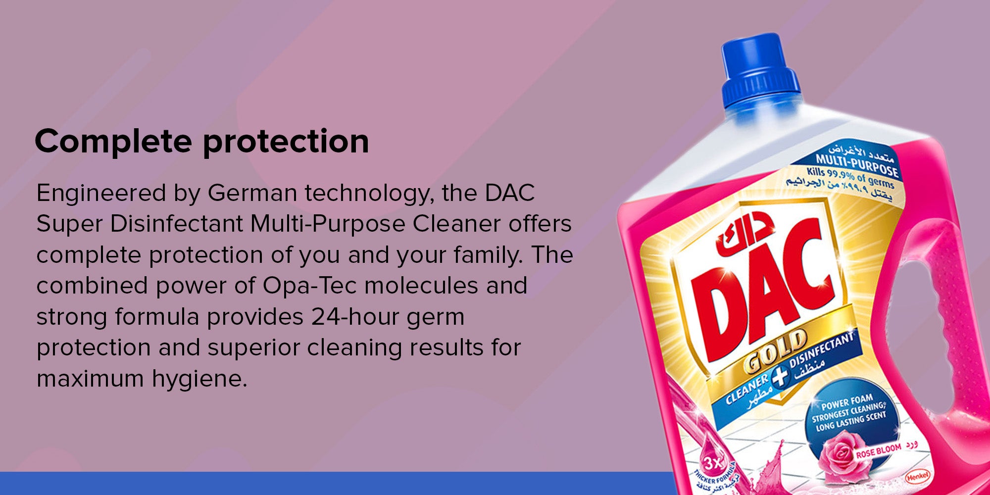 Gold Multi-Purpose Disinfectant And Liquid Cleaner With 3X Thicker Formula Rose Gold Rose 3Liters