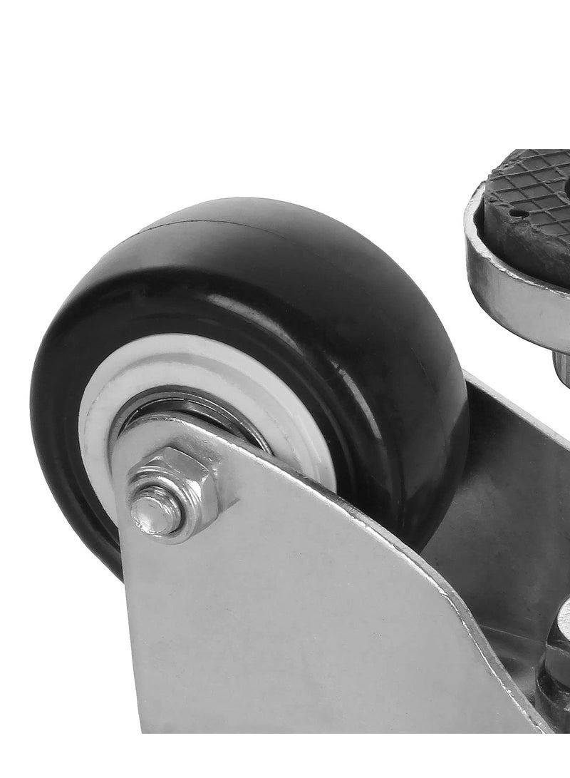 Swivel Leveling Castors, 4 Pcs Leveling Machine Caster, 50mm Retractable Wheels for Industrial Use, Workbenches, Trolleys, and More (Capacity 66kg)