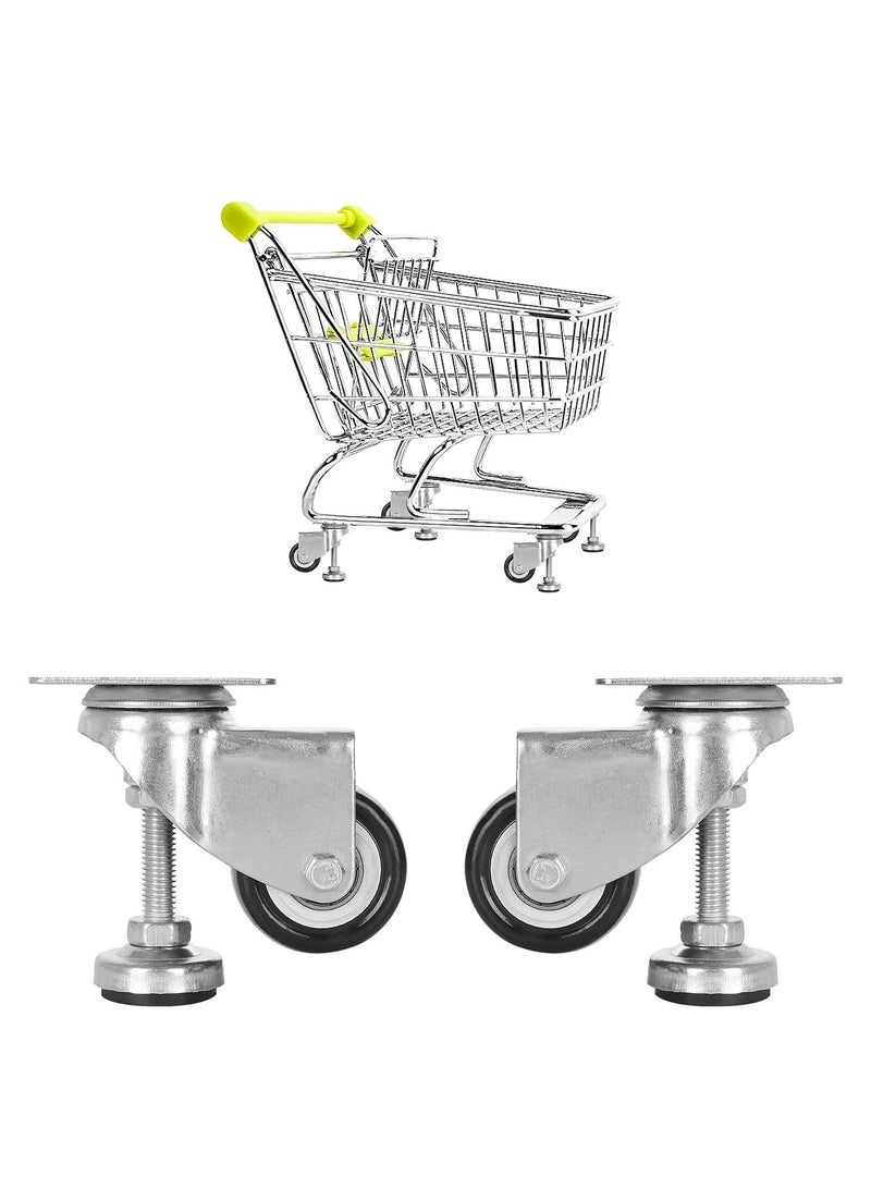 Swivel Leveling Castors, 4 Pcs Leveling Machine Caster, 50mm Retractable Wheels for Industrial Use, Workbenches, Trolleys, and More (Capacity 66kg)