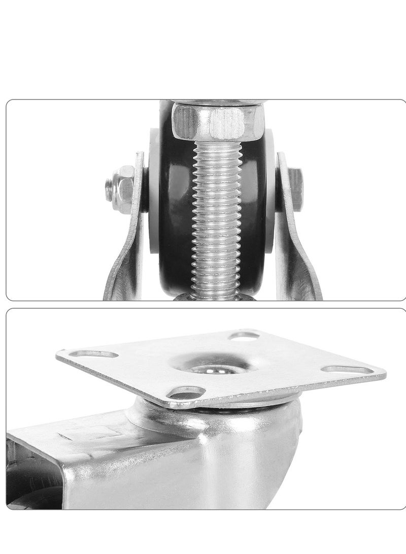 Swivel Leveling Castors, 4 Pcs Leveling Machine Caster, 50mm Retractable Wheels for Industrial Use, Workbenches, Trolleys, and More (Capacity 66kg)