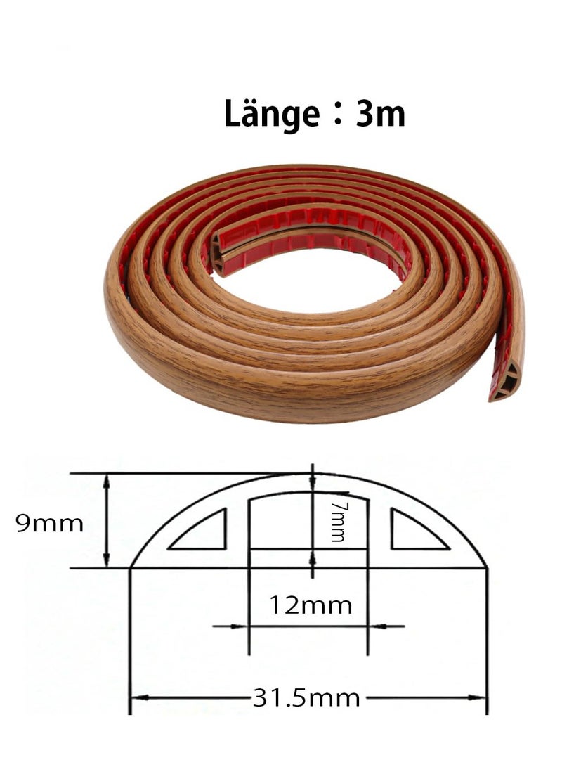 Self Adhesive Floor Cable Protector Wire Cover for Cables 3m floor cord covers for Office Home Factories Garages Flexible Cords Hider on Floor Wall