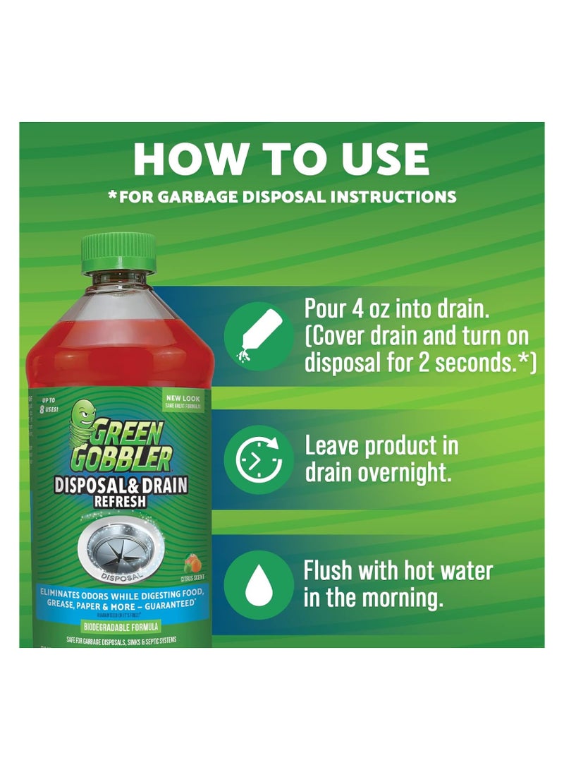 GREEN GOBBLER Garbage Disposal & Kitchen Sink Drain Cleaner 946 ML