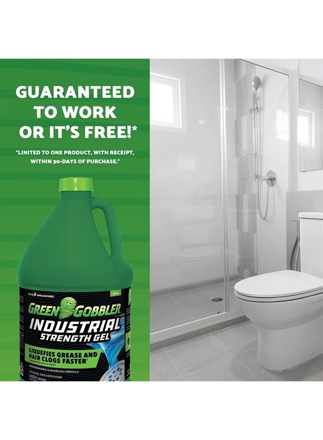 Industrial Strength Grease and Hair Drain Clog Remover | Drain Cleaner Gel | Safe for Pipes, Toilets, Sinks, Tubs, Drains & Septic Systems | 1 Gallon