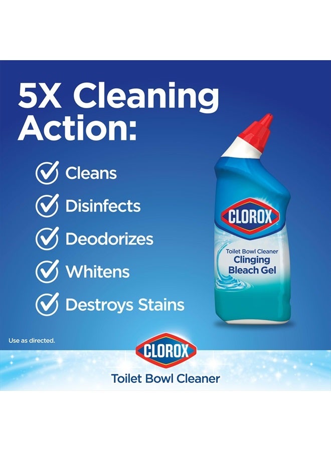Toilet Bowl Cleaner, Clinging Bleach Gel, Ocean Mist - 24 Ounces, Pack of 2
