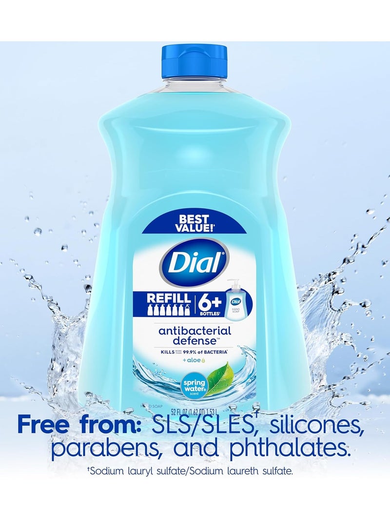 Dial Antibacterial Liquid Hand Soap Refill, Spring Water, 52 fl oz Pack of 3