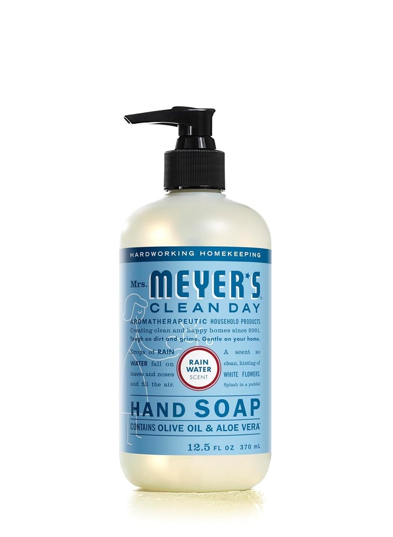 MRS. MEYER'S CLEAN DAY Hand Soap, Made with Essential Oils, Biodegradable Formula, Rain Water, 12.5 fl. oz